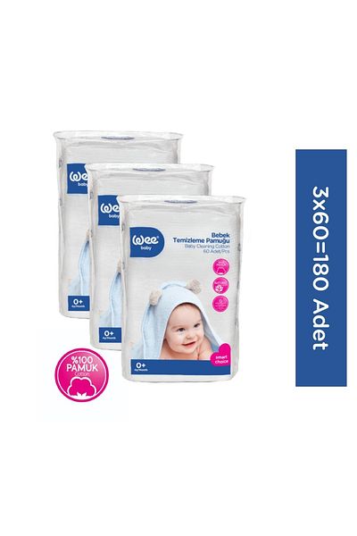 Wee Baby طقم قطن تنظيف للأطفال (60x3 180 قطعة)