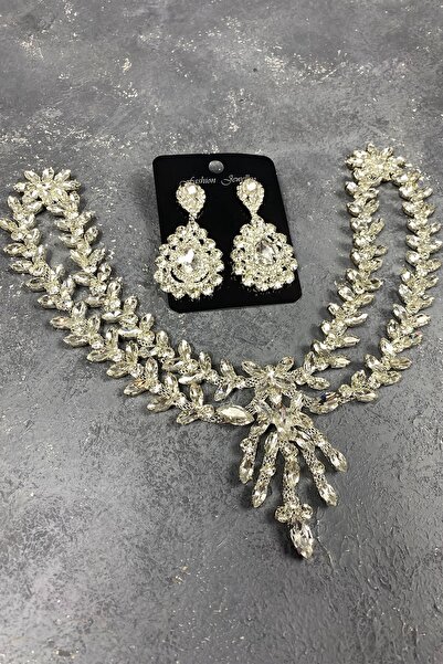 Bride Aksesuar Dünyası Σετ αξεσουάρ μαλλιών νύφης με στέμμα νύφης, ασημένιο σ...