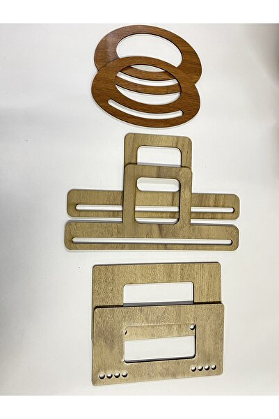 aladepo مقبض حقيبة خشبي مقبض MDF (3 أزواج)