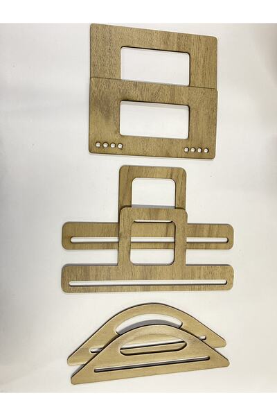 aladepo Ahşap Çanta Sapı Açık Meşe Mdf Kulp (3 ÇİFT)