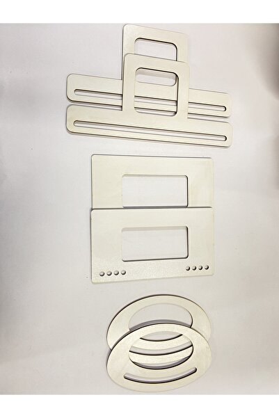 aladepo Wooden Bag Handle White MDF Handle (3 PAIRS)