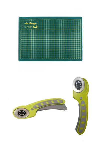 GLANCE A4 Cut - Double Sided Utility Knife Set with Mat and Base with Swivel Head