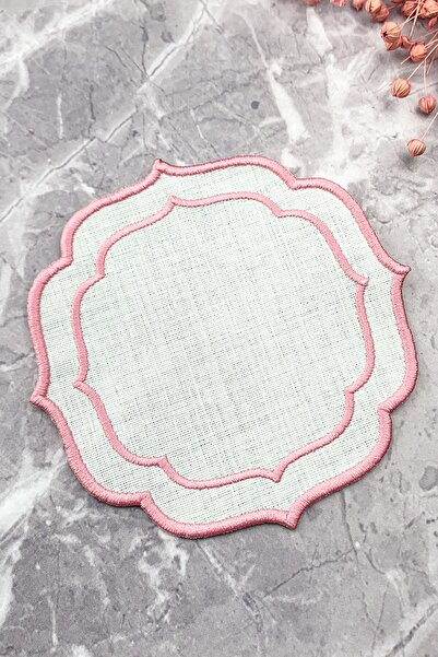 WEARE2 Pembe Renkli Çift Sargı Nakışlı Kokteyl Peçetesi