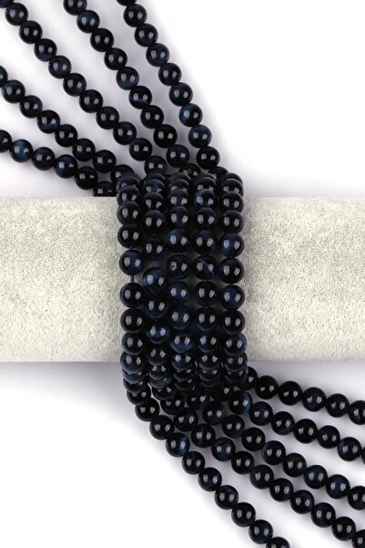 Alibaba Doğaltaş Dark Blue Tiger Eye Natural Stone String 8 Mm Globe Cut