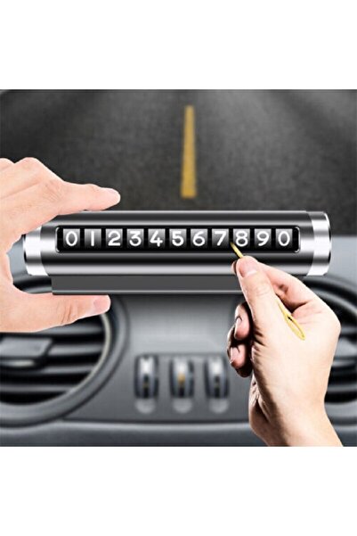 Fox Alüminyum Kasa Çevirmeli Araç Içi Park Telefon Numaratör Park Numarası Pa...