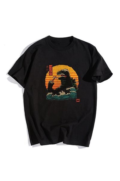 Touz Μπλουζάκι Godzilla Sushi Black Unisex Oversize
