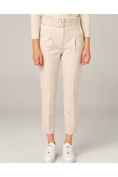 MODA MAÇKA PARK Skinny ψηλόμεσο μολύβι παντελόνι με ζώνη μέσης