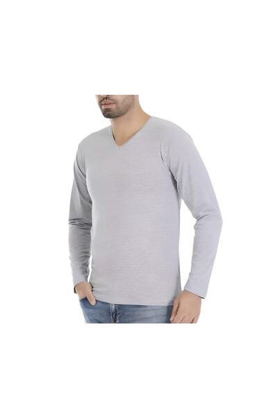 araç yıldız Erkek V Yaka Uzun Kollu Ribana