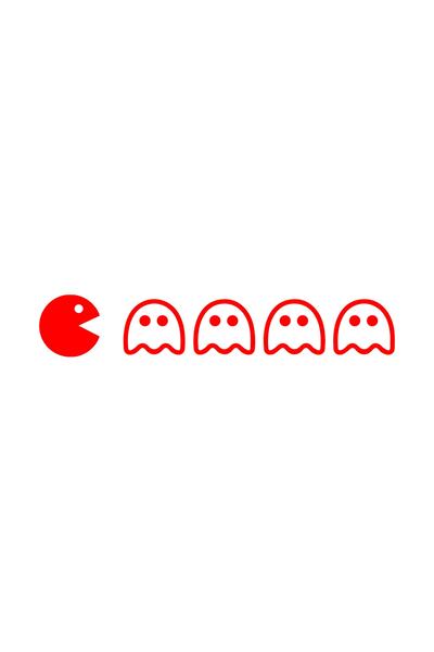 MegaSticker Стикер за мотоциклет, каска, лаптоп и кола Pacman 17x4 см