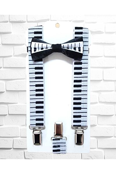 Baby Bakkal Piyano Modelli Askı Papyon Takımı (1-8) Yaş
