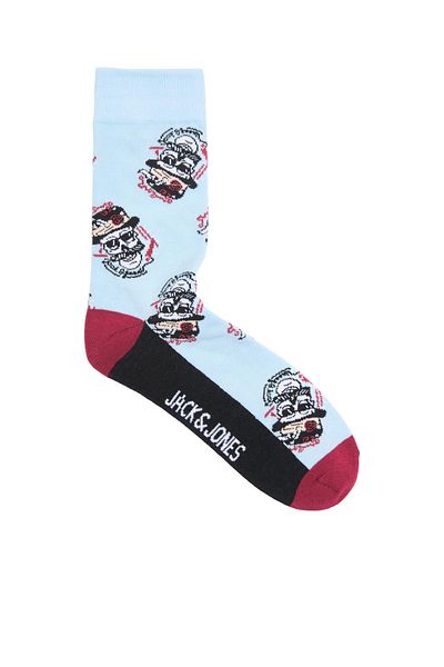 Jack & Jones Ανδρικές μπλε κάλτσες Jack Jones Trip Skulls Sock 12229523 -07