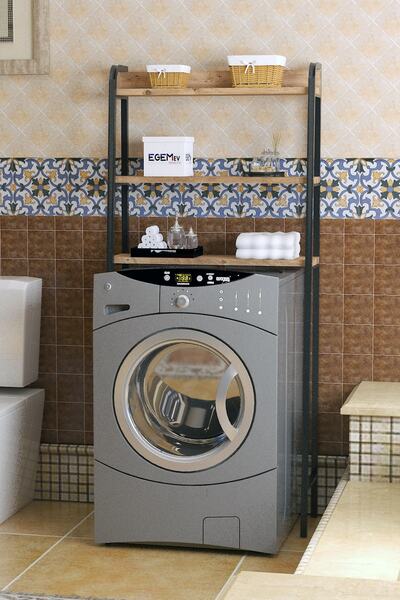 EGEMEV Camaşır Makınası Kurutmalık Duzenlıyıcı Banyo Düzenlıyici Makina Üstü Raf Düzenlici