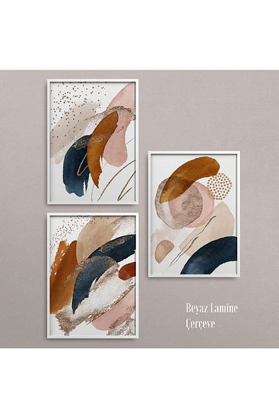 HOMEPACK Λευκό Πλαστικοποιημένο Σετ Πλαίσιο 3 τεμαχίων Πίνακας Hpn054