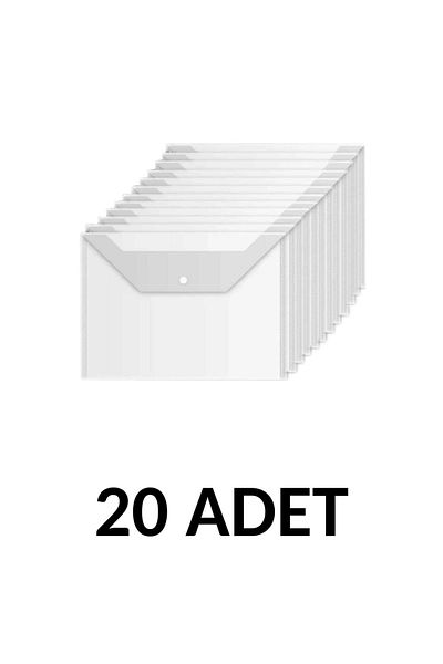 Noki 20 Pieces Transparent A4 Snap Fastener File Envelope File