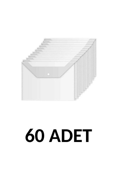 Noki 60 Pieces Transparent A4 Snap Fastener File Envelope File