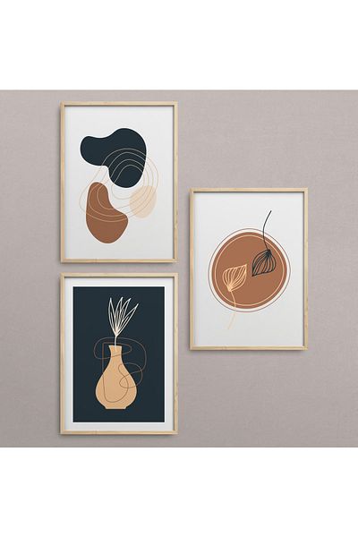 HOMEPACK Комплект за рисуване от 3 части с рамка от естествено дърво Hpn060