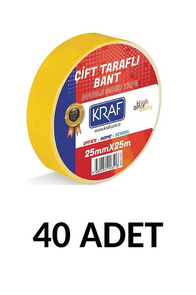 KRAF 40 Τεμάχια Ταινία Διπλής Όψης 25 Μm X 25 Μέτρα