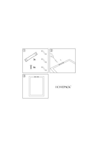 HOMEPACK Beyaz Lamine Çerçeveli 3'lü Tablo Seti Hpn069