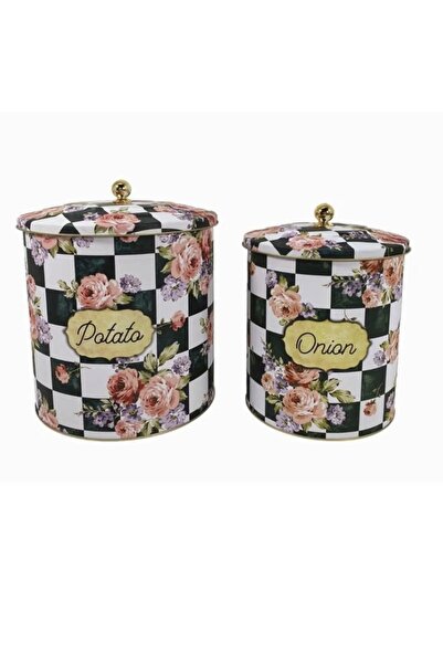 aky home style Patates Soğan Kutusu Metal 2 Li