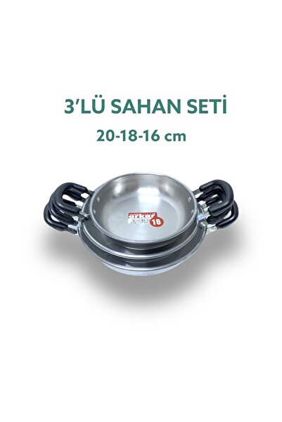 YILDIZ ARKAR Alüminyum Omlet Sahan Tava Seti 3'lü (20-18-16 Cm)