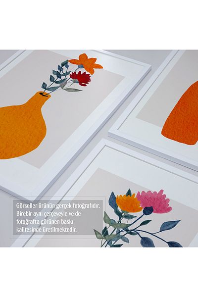 HOMEPACK Σετ ζωγραφικής 3 τεμαχίων με λευκό πλαστικοποιημένο πλαίσιο Hpn071