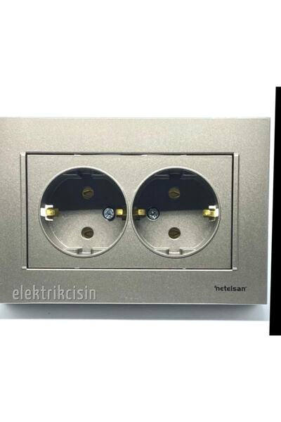 Netelsan مقبس أرضي مزدوج مجوف من أنثراسايت من بيوبو (الإطار متضمن) قطعة واحدة