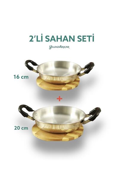 YILDIZ ARKAR Alüminyum 2'li Yumurta Sahanı & Omlet Tavası 16-20 Cm