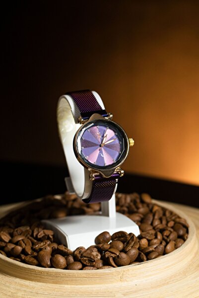 SC Mıknatıslı Kadın Kol Saati Mor Renk