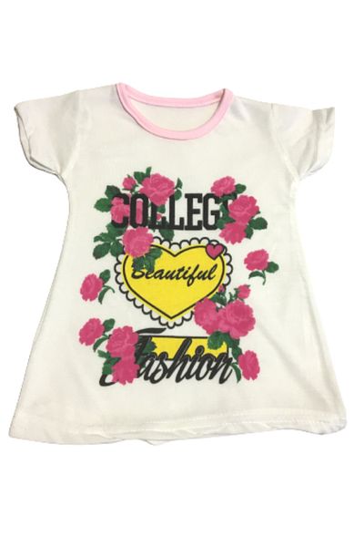 Işin Tasarım White Floral Combed Cotton Kids Set
