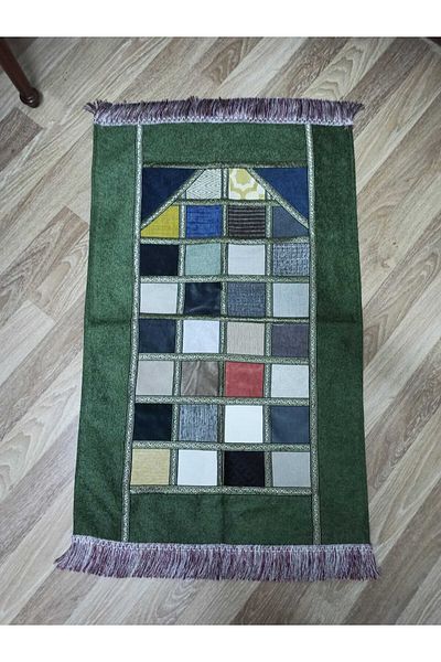 İpekçe Home Kırkyama - Patchwork Lined Velvet Dowry and Gift Prayer Rug| Prayer