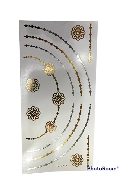 Deniz Party Store Bride Çiçekli Gümüş Gold Çoklu Geçici Dövme Bekarlığa Veda Partisi Model No 013