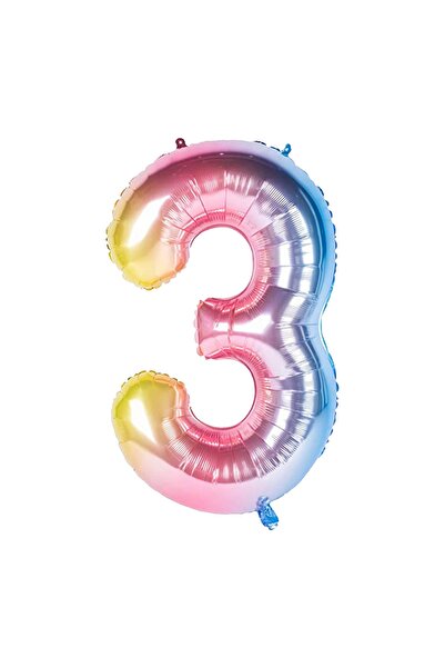 Partimarka Renkli 3 Rakamı Folyo Balonu