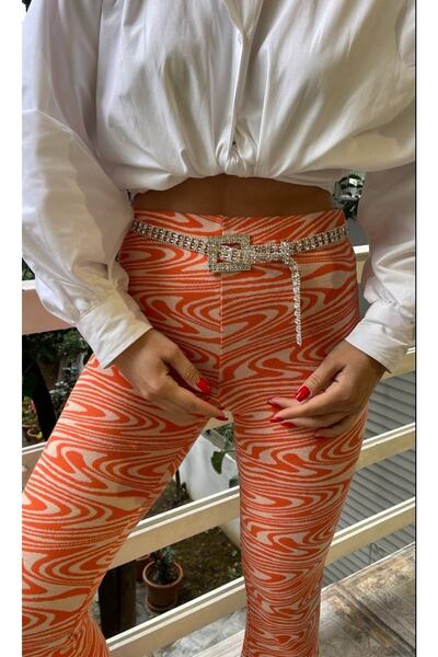 DOLCHEBUTİK Curea cu cataramă pătrată cu pietre argintiu