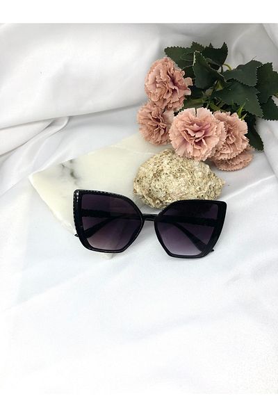 Di Caprio Zundia Classic Square Rectangle Black Women's Sunglasses
