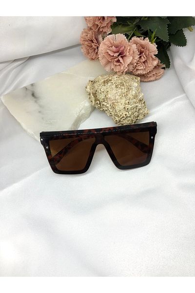 Di Caprio Wea Square Rectangular Large Model Leopard Women's Sunglasses