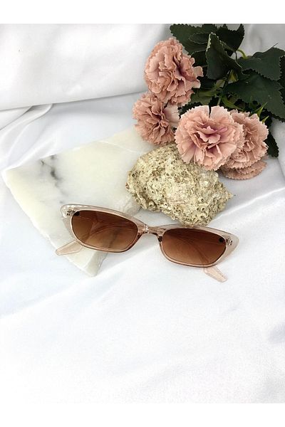 Di Caprio Tery Cat Eye Vintage Retro Bone Transparent Light Brown Women's Sunglasses