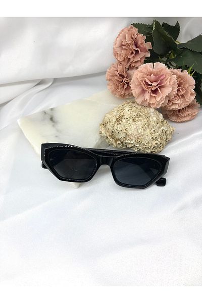Di Caprio Rendy Cat Eye Vintage Retro Black Women's Sunglasses
