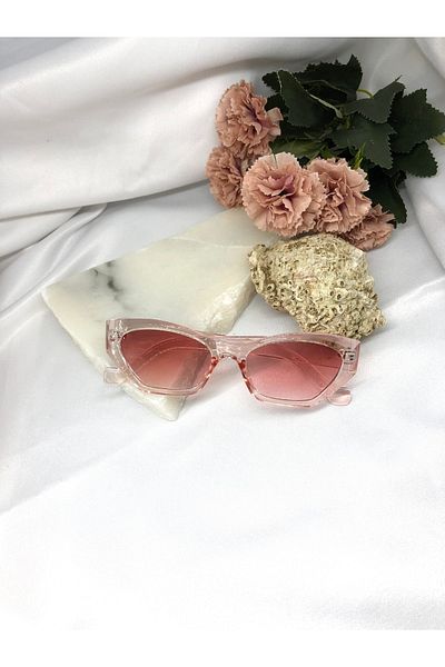 Di Caprio Rendy Cat Eye Vintage Retro Transparent Pink Women's Sunglasses