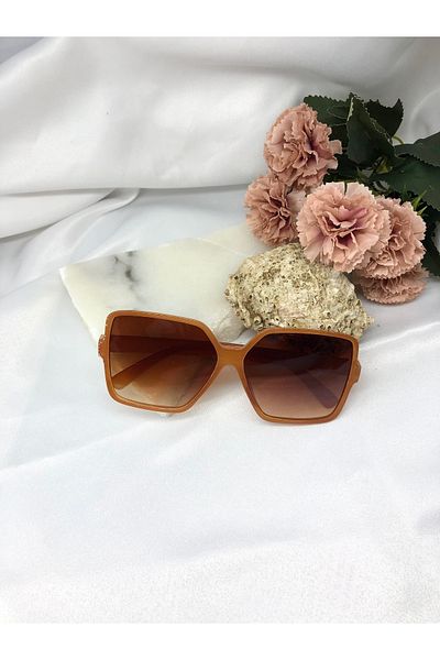 Di Caprio Rangi Rectangle Square Design Brown Women's Sunglasses