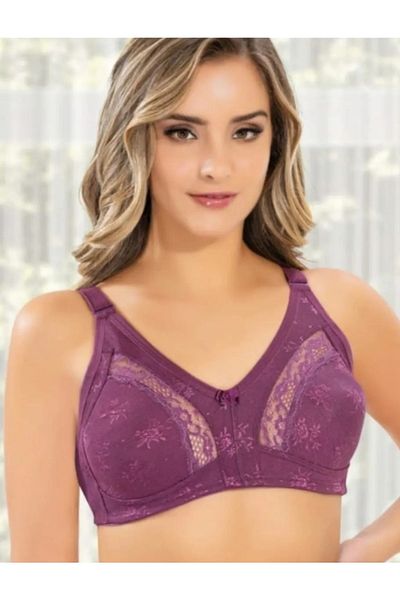 by İGP Women's Jersey Lace Detailed Plus Size Compressor Minimiser Bra