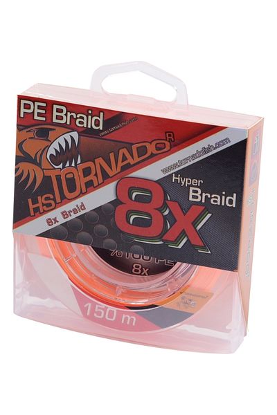 Tornado 150m 8x 0.10mm 9.7kg Orange Rope Line