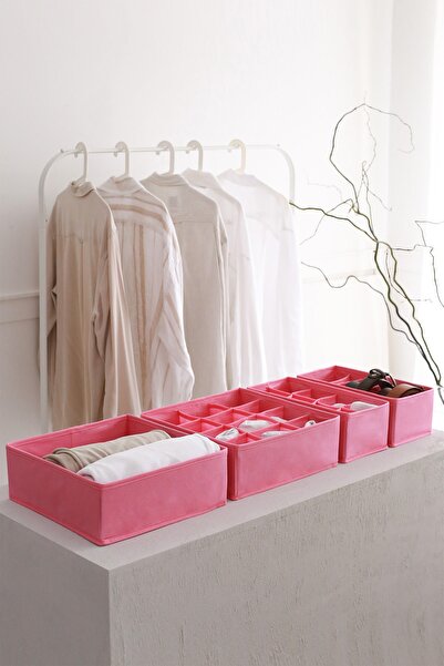 REKHOME 4 piese, roz, dulap pentru cameră pentru copii, sertar, lenjerie de c...