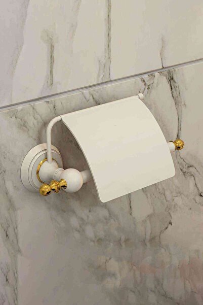 Mayaglory Серія Aspendos Паперовий кошик з кришкою Білий Золотий колір Матері...