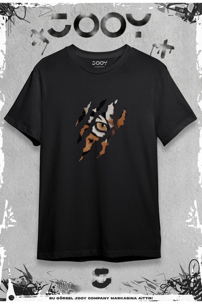 Jooy Company Tiger Claw Printed Black Oversize Tshirt