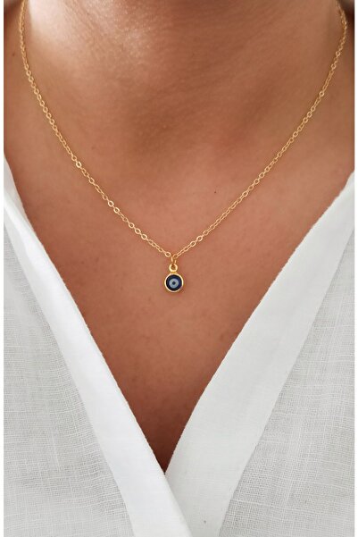 DENİZDENAL الحد الأدنى من عين الشر حبة قلادة الذهب