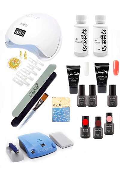 ROSEVELT Kopya - Profesyonel Kalıcı Ojeli Poly Jel Seti