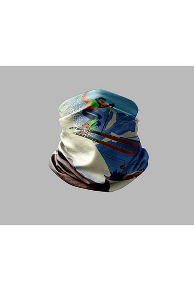 Buffalo Ski & Mountain Designed Biker Multi-Purpose Outdoor Neck Collar Unisex Bandana