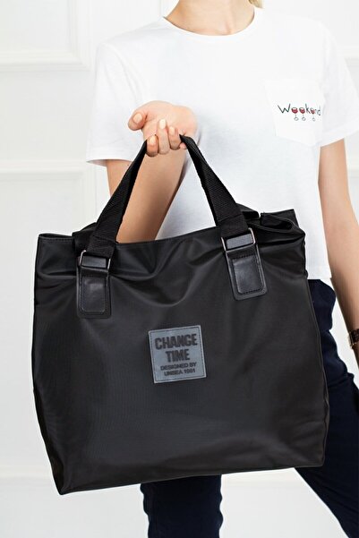 citycenterfashion Geantă neagră de umăr Shopper pentru femei Cty-lbn-6004