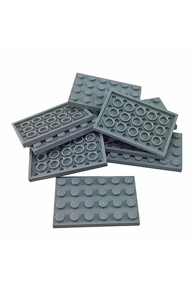 LEGO لوحة إكسسوارات أصلية مخصصة من Moc مقاس 4 × 6 من الطوب المسطح باللون الرمادي الفاتح سيتم إرسال قطعتين