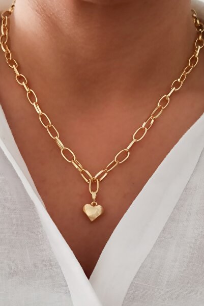 DENİZDENAL Heart Gold Necklace